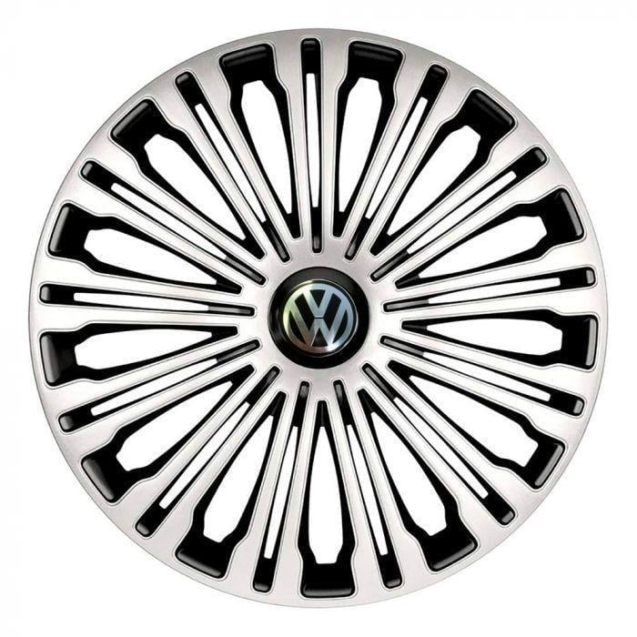 Колпаки для колес 4 Racing Volante R13 с логотипом Volkswagen 4 шт. Silver/Black