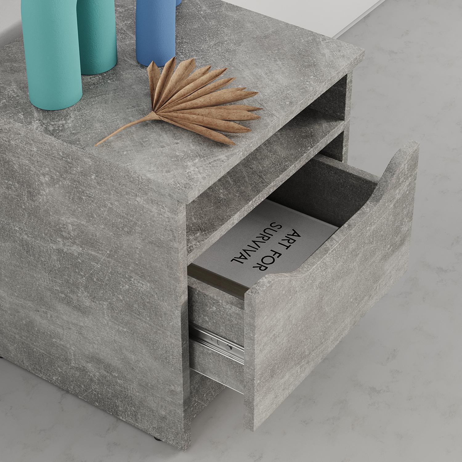 Тумба приліжкова MebelStar Лілу 40x40x44,5 см Бетон (MBS-1379) - фото 3 Тумба приліжкова MebelStar Лілу 40x40x44,5 см Бетон (MBS-1379) - фото 3