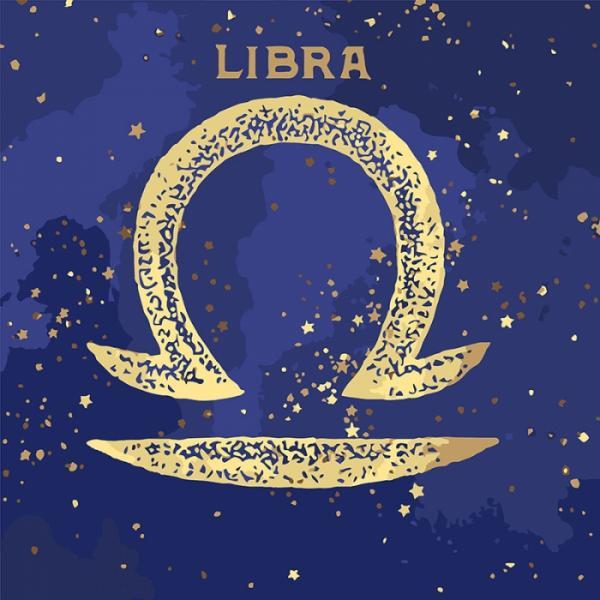 Набор для росписи по номерам Идейка Краска металлик знак зодиака Весы 50х50 см (КН9515-mt)