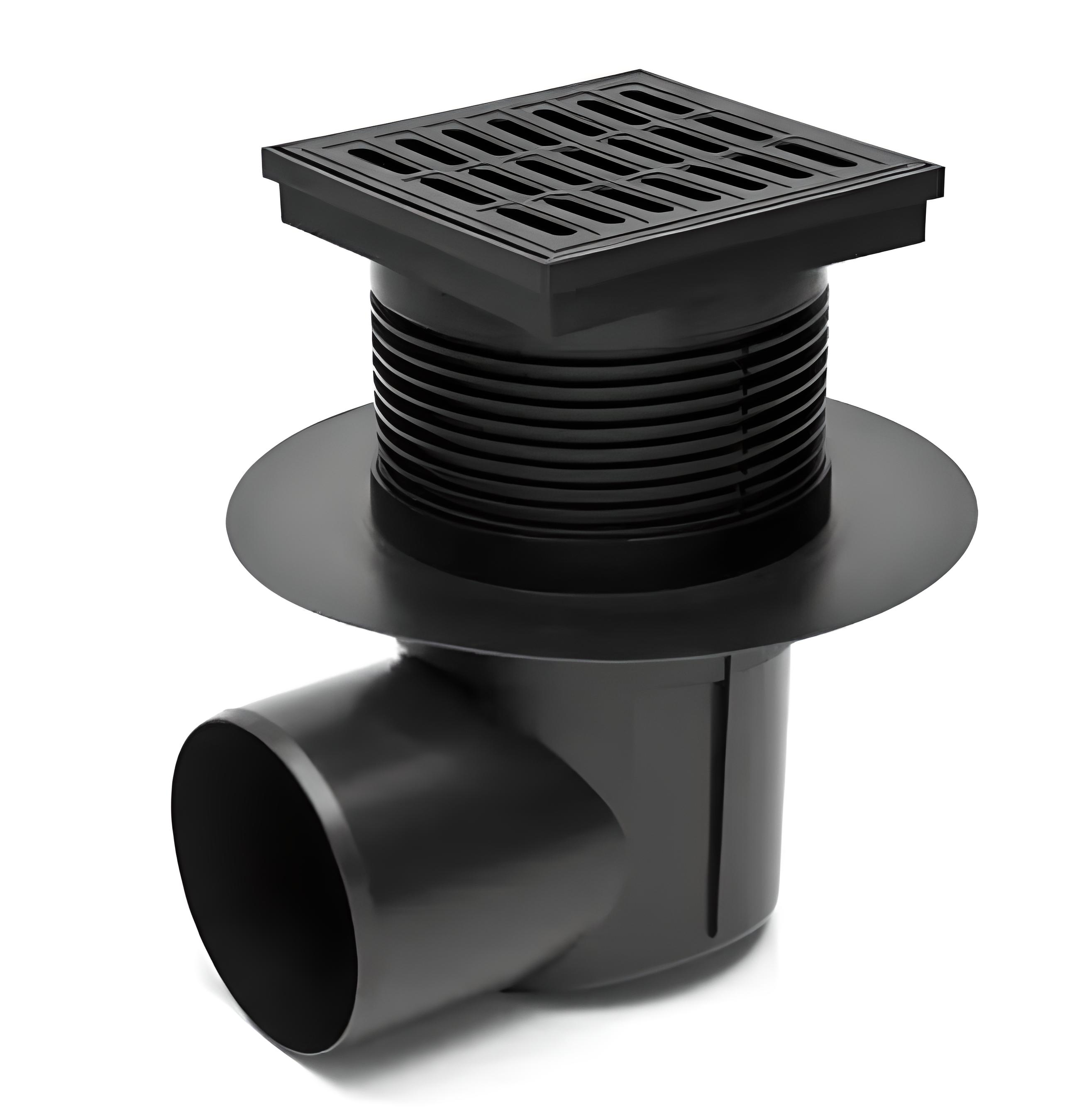 Трап уличный двухкорпусный МСН 150х150 мм горизонтальным подключением D110 мм/сухой сифон пластик (424 S)