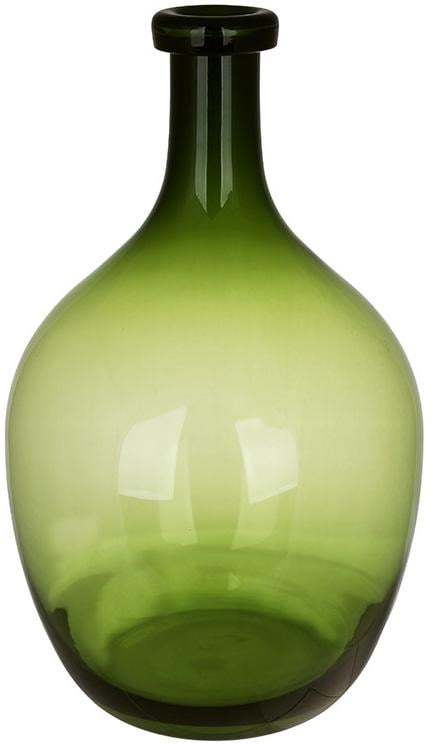 Ваза стеклянная Toulouse в форме бутылки 21х40 см Зеленый