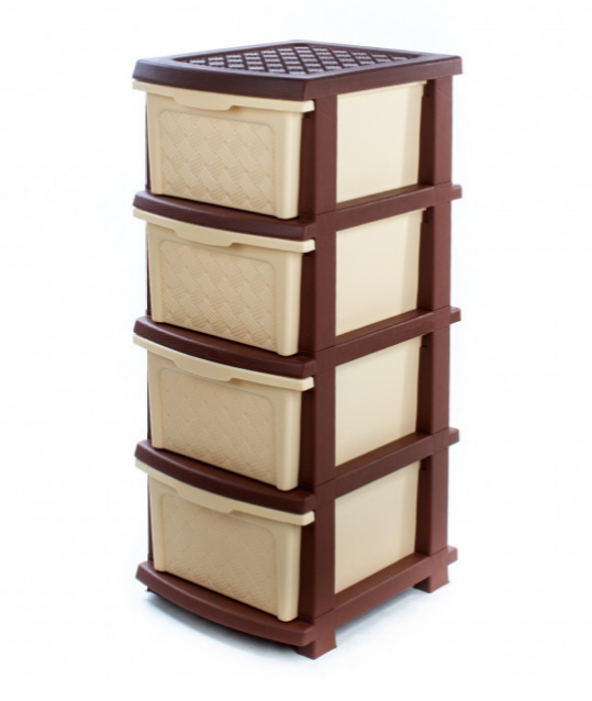 Пластиковый комод R-plastic 340х400х860 мм Бежево-коричневый (1232739240)