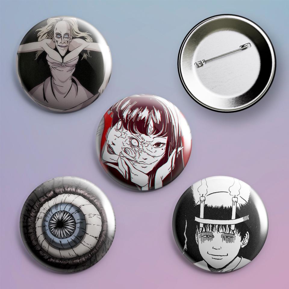 Значки на рюкзак с принтом аниме Ито Junji Ito Collection 4 шт.