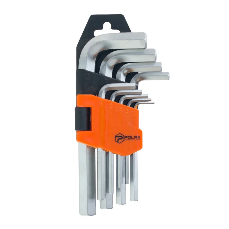 Набір шестигранних Г-подібних ключів Polax 9 пр. 1,5-10 мм Cr-V (25-005) - фото 4