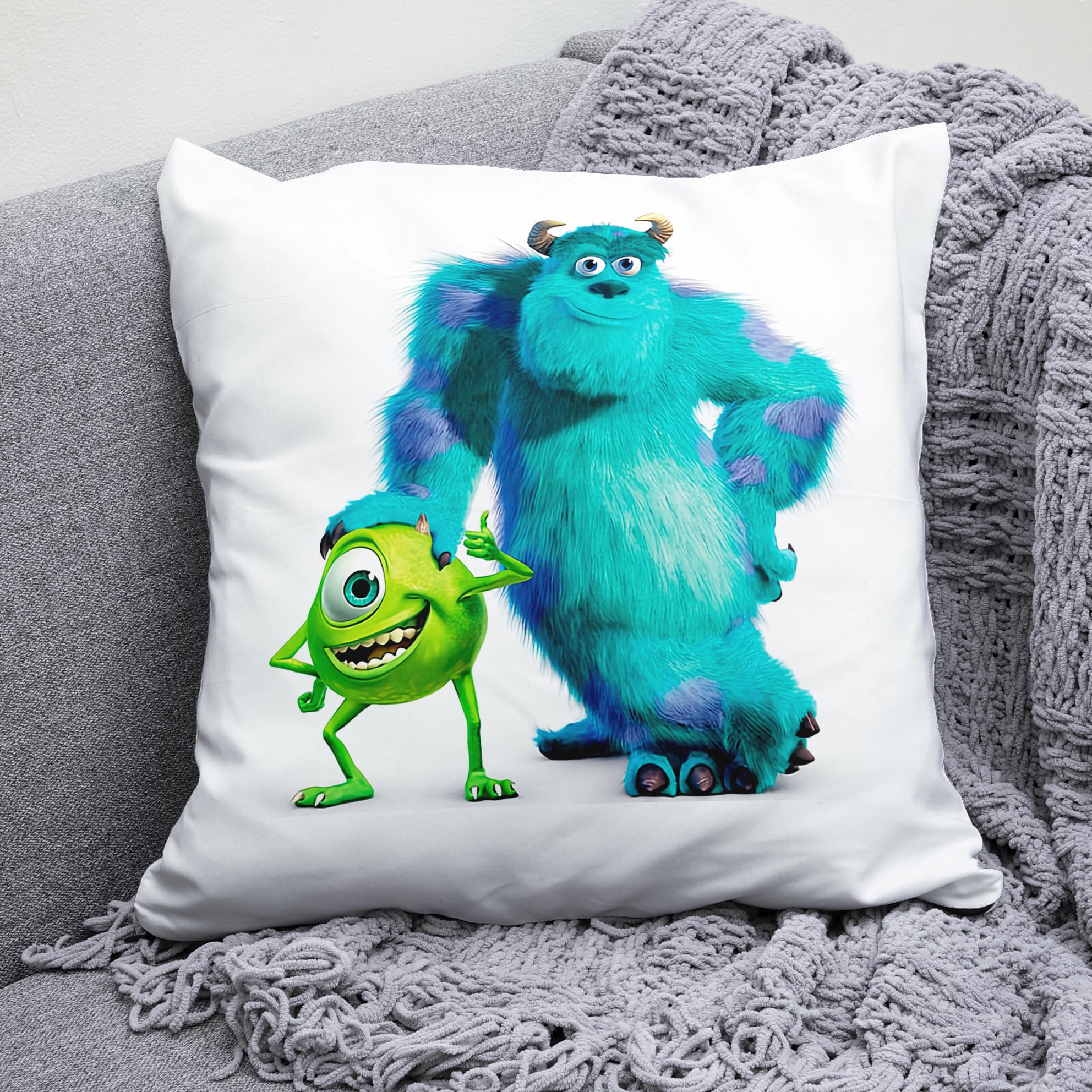 Плюшевая подушка квадрат с принтом Корпорация монстров Monsters Inc