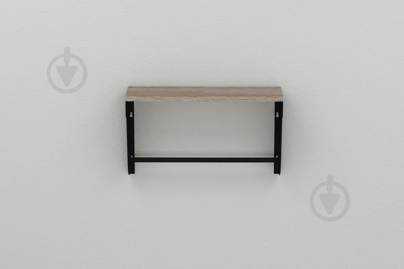 Полка настенная Ferrum-decor Свит 300x600x150 металл Черный ДСП Сонома Трюфель 16 мм (SVI0026)