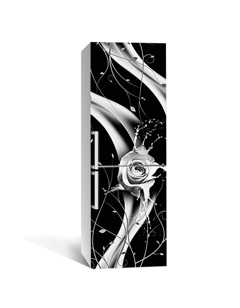 Наклейка 3D на холодильник Zatarga "Цветочное молоко" виниловая 650х2000 мм