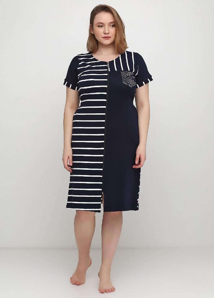 Халат Rukim 3XL темно Синий/Белый (1004)