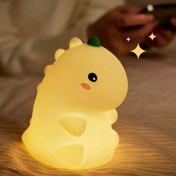 Нічник силіконовий Динозавр з таймером Білий (SAM-900) - фото 5 Нічник силіконовий Динозавр з таймером Білий (SAM-900) - фото 5