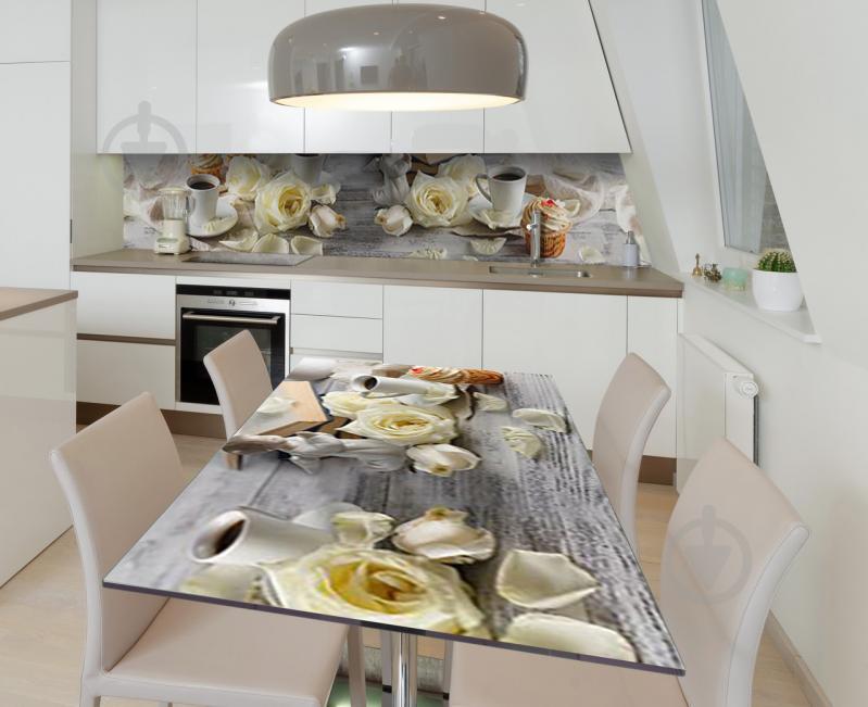 Наклейка 3Д виниловая на стол Zatarga «Кремовые маффины» 600х1200 мм для домов, квартир, столов, кофейн, кафе Наклейка 3Д виниловая на стол Zatarga «Кремовые маффины» 600х1200 мм для домов, квартир, столов, кофейн, кафе