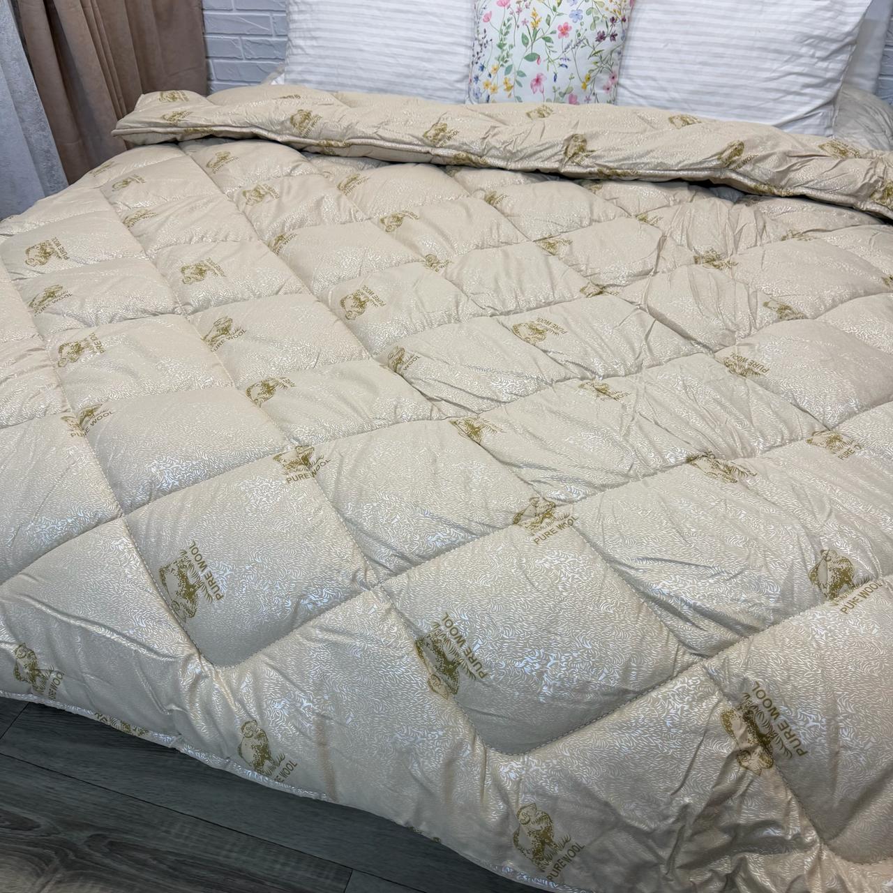 Одеяло всесезонное Pure Wool микрофибра 350 г/м2 с искусственной шерстью двуспальное 180х210 см (Одеяло L3-2)