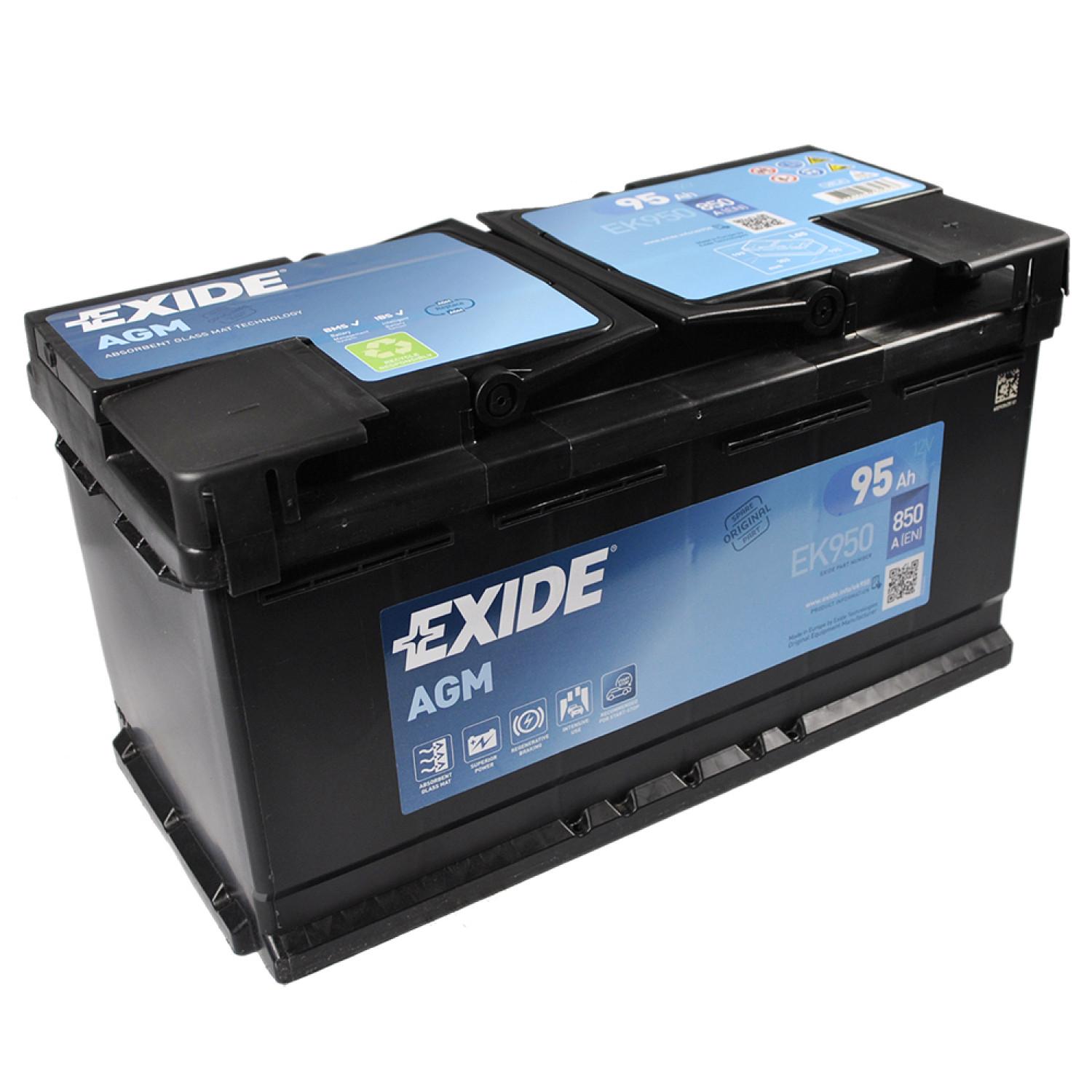 Акумулятор EXIDE AGM 95 Аh 850 A (EK950)