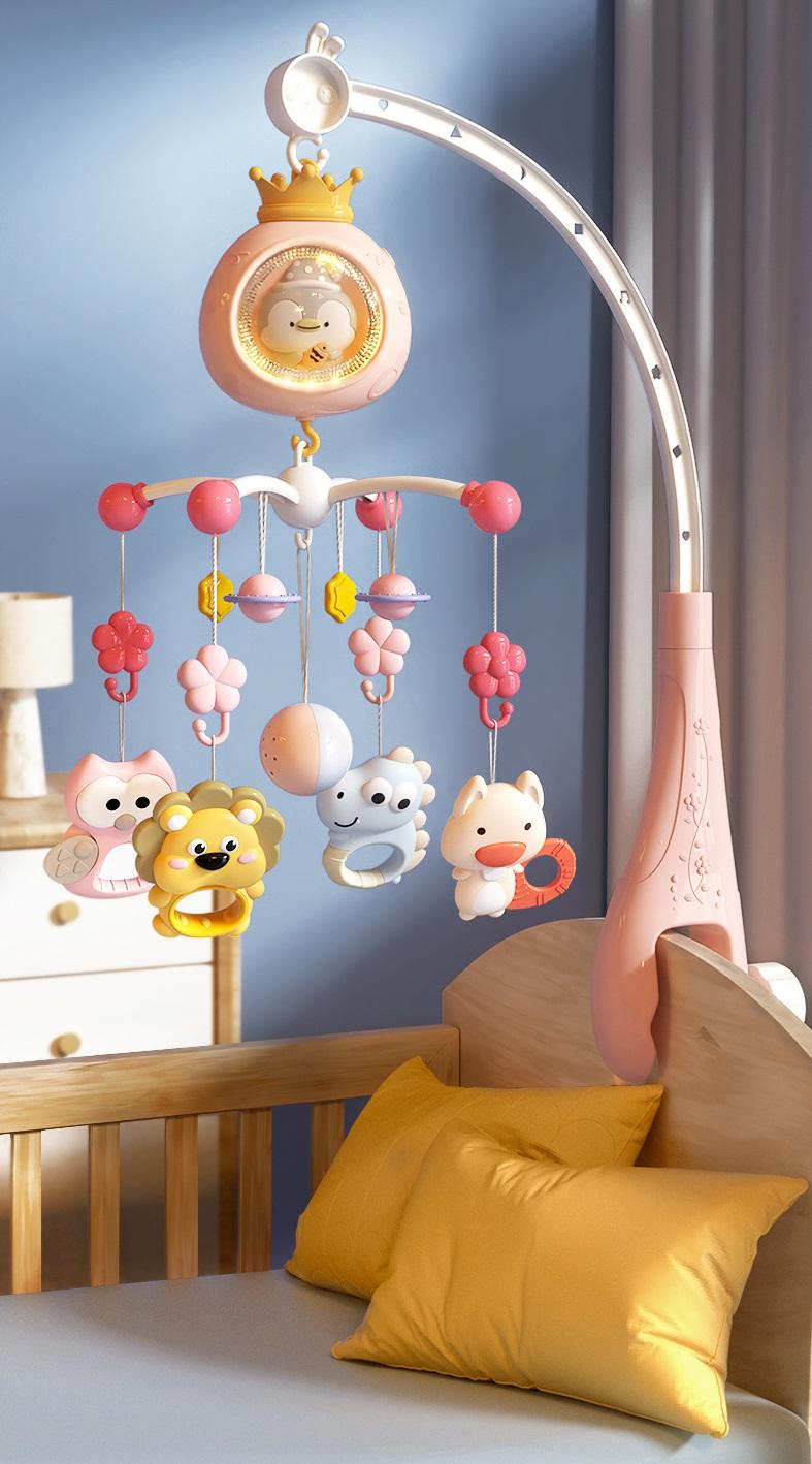 Мобіль музичний 3в1 з нічником проектором і пультом управління Рожевий - фото 2 Мобіль музичний 3в1 з нічником проектором і пультом управління Рожевий - фото 2