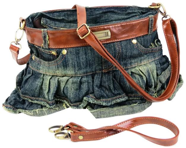 Сумка джинсовая Fashion jeans bag Юбка Темно-синий (sposupe331_Jeans8056navy)