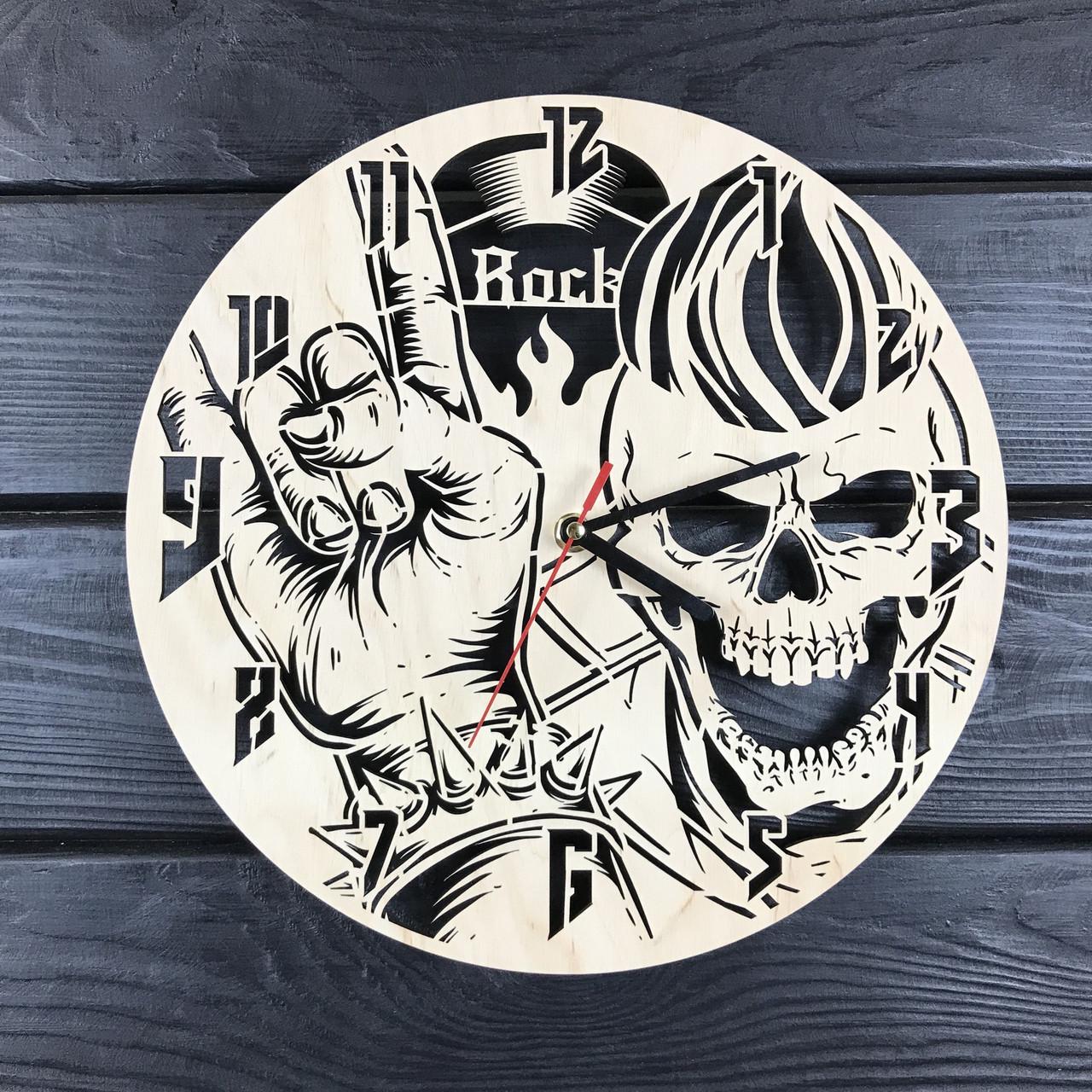 Годинник настінний дизайнерський з дерева Рок