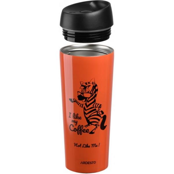 Термокружка Ardesto Coffee time Zebra 450 мл - фото 2 Термокружка Ardesto Coffee time Zebra 450 мл - фото 2