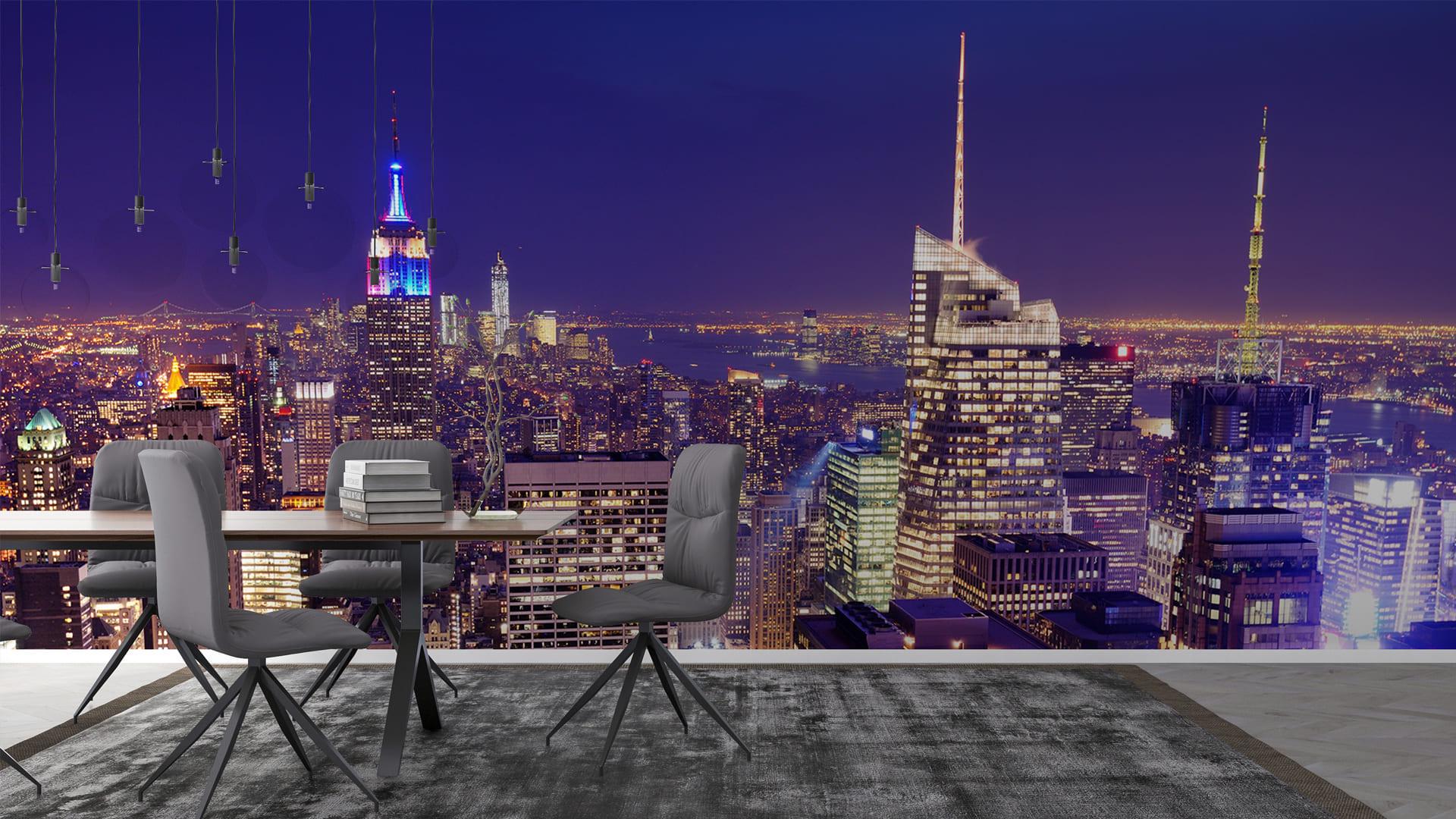 Фотообои флизелиновые Styleo Print-walls Ночной мегаполис 0141 300х200 см (Pw-0141)