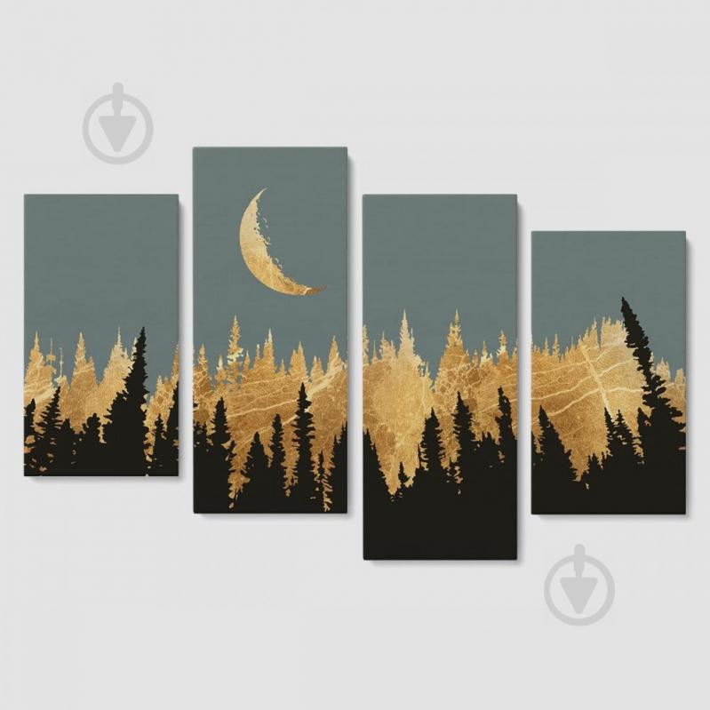 Модульная картина из четырех частей Malevich Store 130x90 см Gold Moon (MK412835)