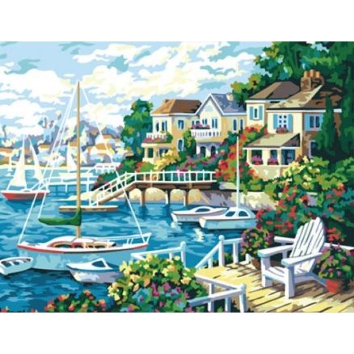 Картина по номерам Ідейка Солнечный причал 40х50 см (KHO210)