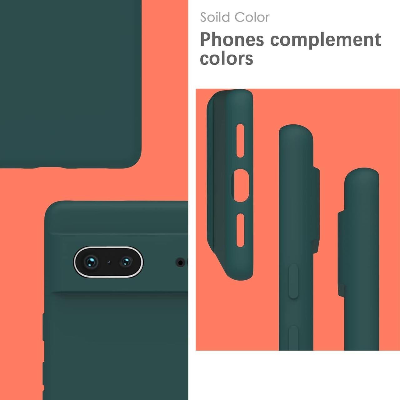 Силиконовый чехол для Google Pixel 6 (с микрофиброй внутри) Темно-зелёный - фото 4 Силиконовый чехол для Google Pixel 6 (с микрофиброй внутри) Темно-зелёный - фото 4