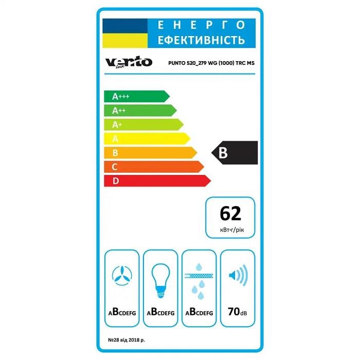 Витяжка VENTOLUX PUNTO 520/279 WG (1000) TRC MS - фото 9