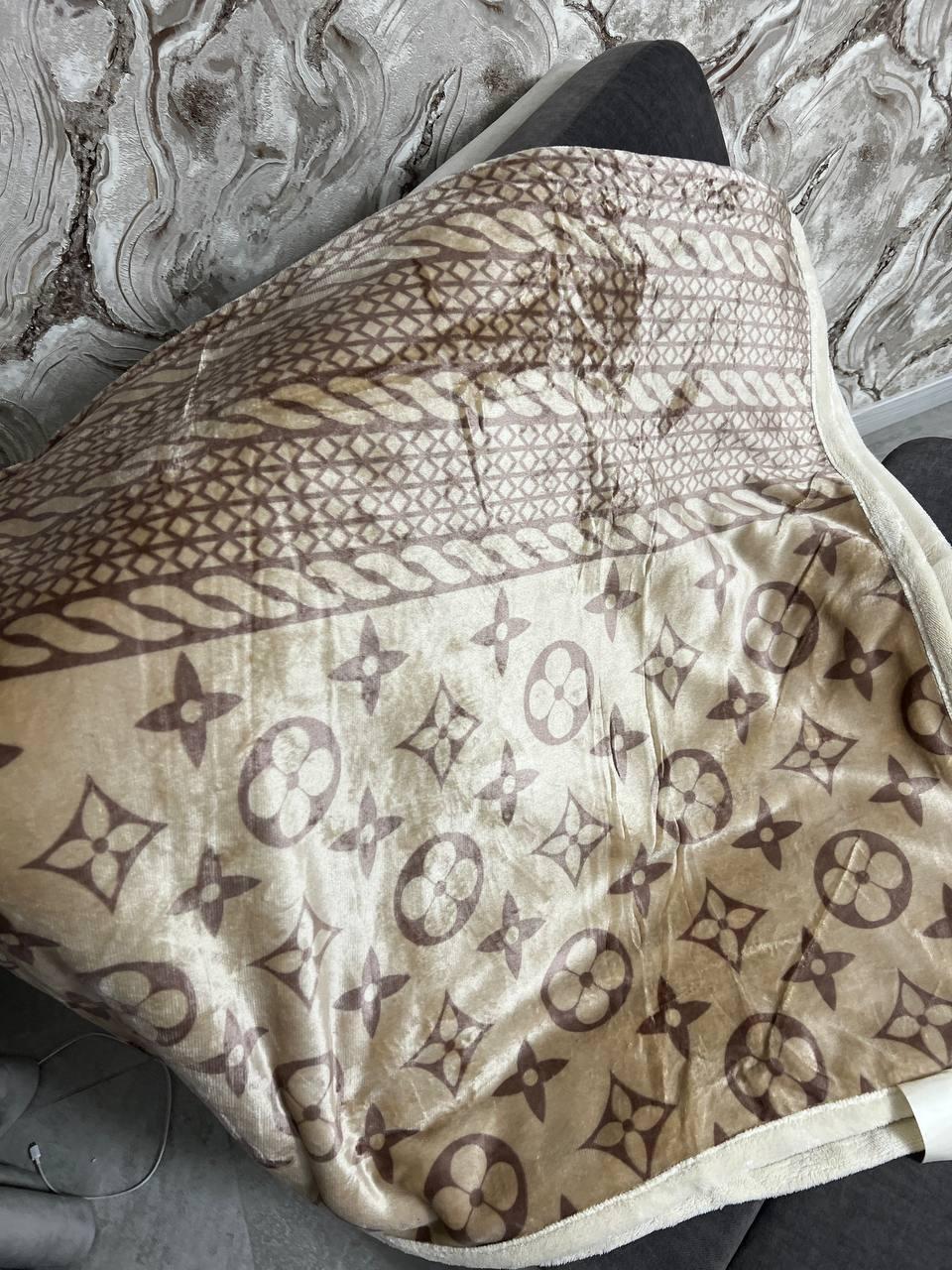 Плед-покрывало велюровый овчина 230х200 см Бежевый (П4К-Mpled004-03)