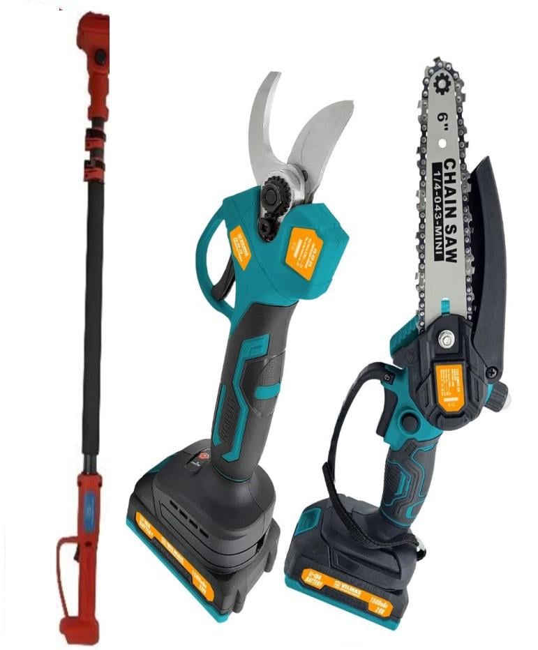 Набір електроінструментів Vilmas 153-CMCS-20 та секатор 25-CP-20/подовжувач VS2500 1,6-2,5 м 2 АКБ/зарядка/кейс