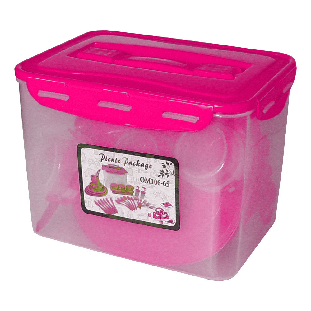 Набор для пикника Stenson 65 пр. Розовый (R30213)