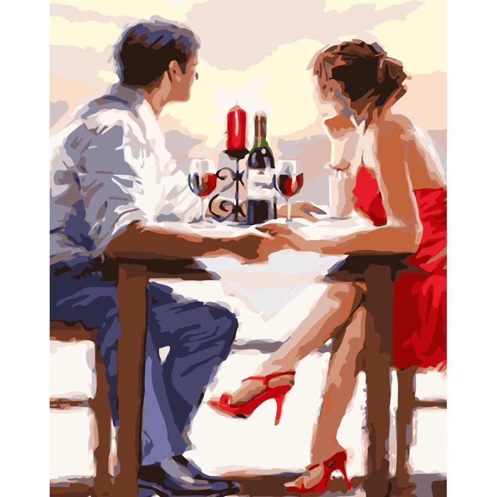 Картина по номерам Strateg Премиум Романтическое свидание 40х50 см (GS121)