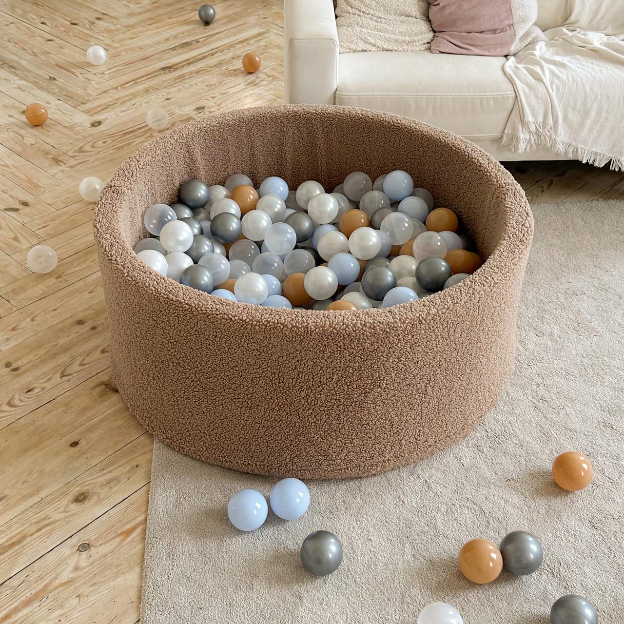 Сухой мягкий бассейн от 1 года Тедди шоколад с шариками 300 шт. 100х40 см - фото 2