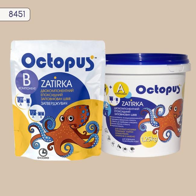 Затирка для плитки Octopus Zatirka 8451 эпоксидная 1,25 кг