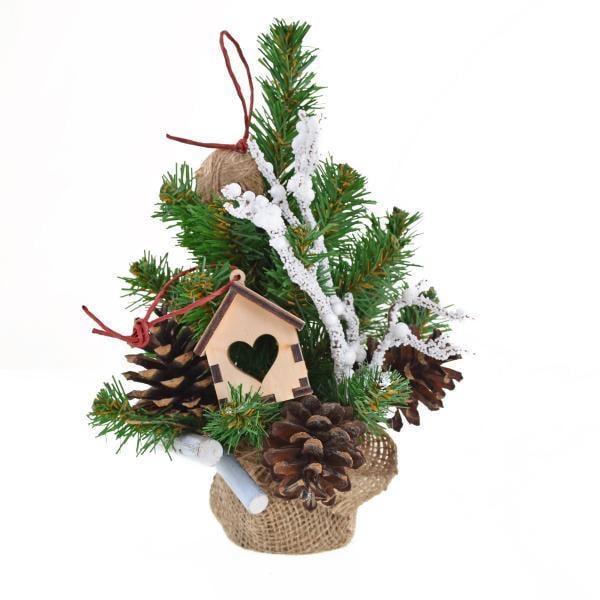 Елка Novogod’Ko с украшениями Домик в лесу 25 см (904523)