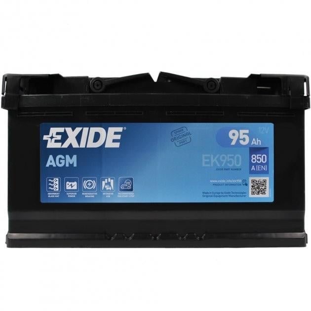 Аккумулятор EXIDE AGM 95Ah EN 850 353x175x190 мм EXI EK950 Аккумулятор EXIDE AGM 95Ah EN 850 353x175x190 мм EXI EK950