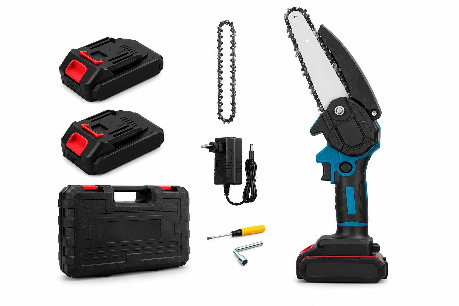 Пила цепная аккумуляторная Electric Saw с 2 аккумуляторами 21V/2Ah шина 15 см (DUC156)