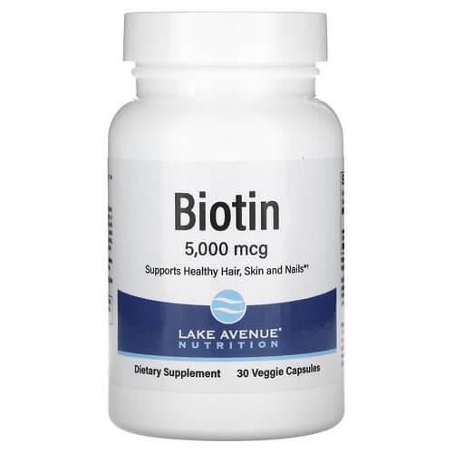 Биотин B-7 Lake Avenue Nutrition Biotin 5000 mcg 30 вегетарианских капс. (LKN-01676) Биотин B-7 Lake Avenue Nutrition Biotin 5000 mcg 30 вегетарианских капс. (LKN-01676)