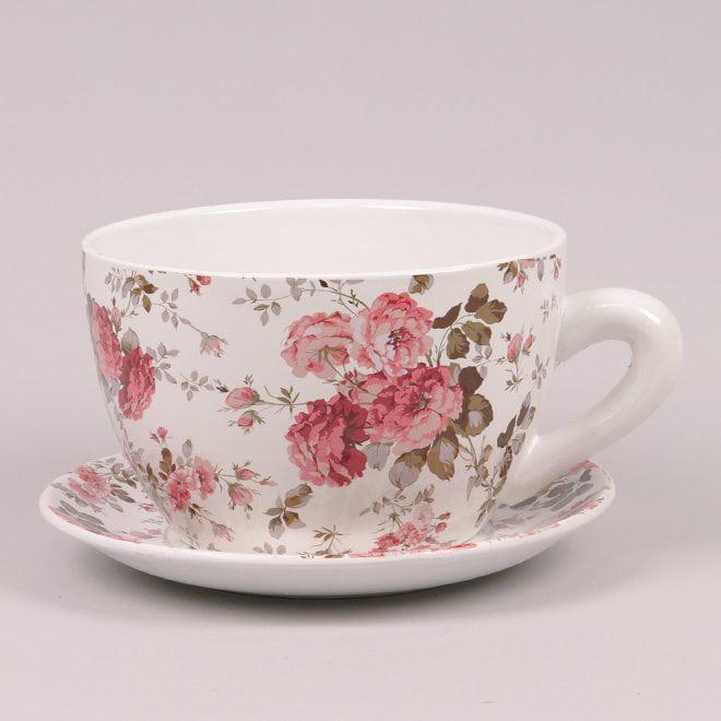 Горшок керамический Flora Чашка с подставкой (39346)
