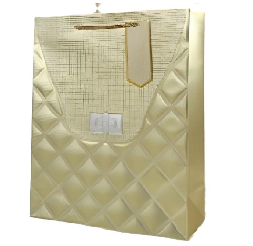 Подарочный пакет Stenson R33146-M Charm 26х32х10 см Gold