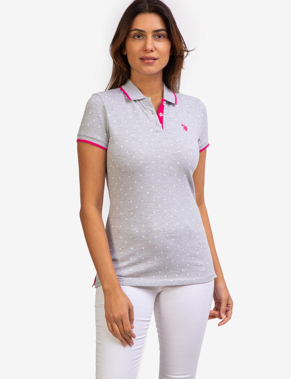 Футболка жіноча поло U.S. Polo ASSN HEATHER XS Сірий - фото 1