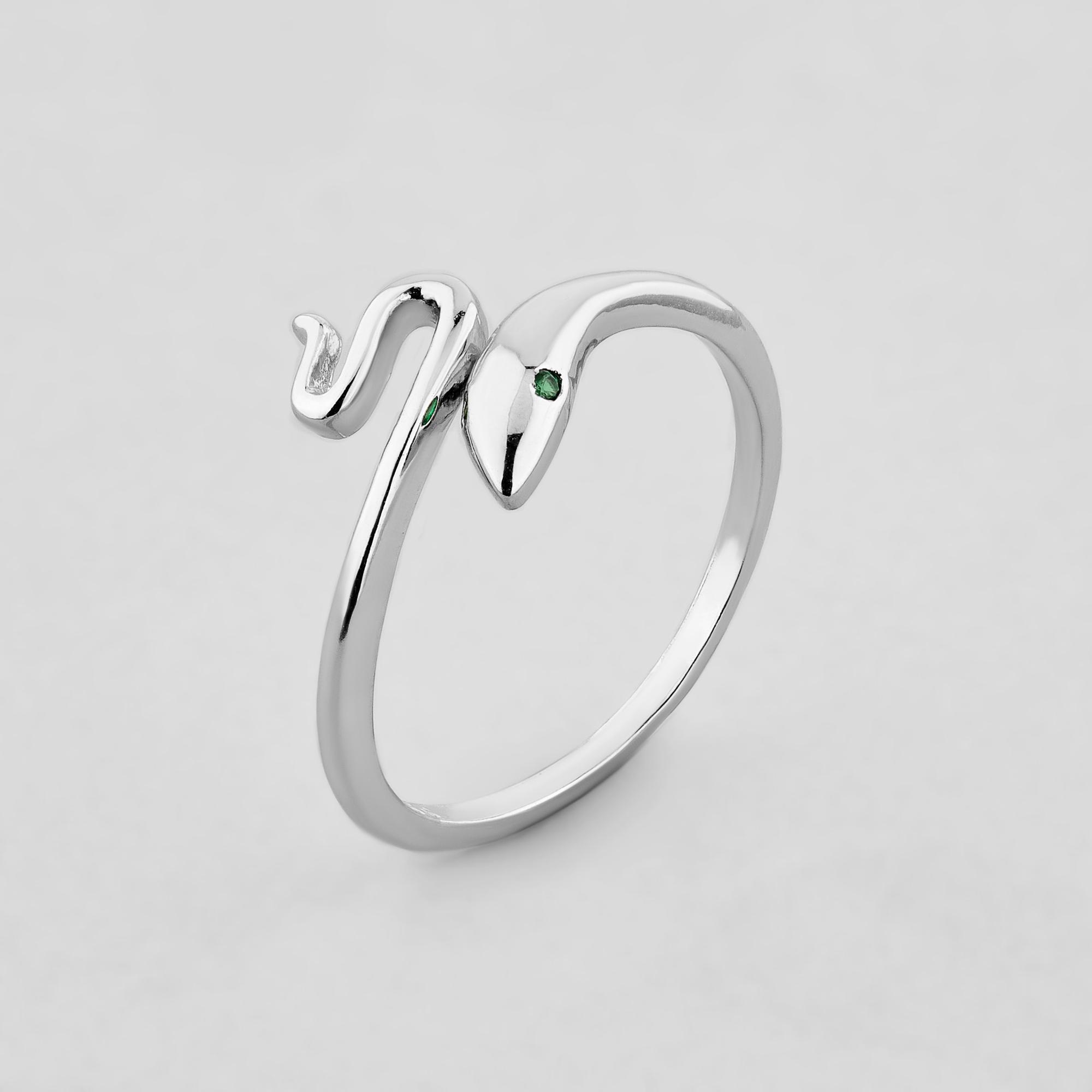 Серебряное кольцо Minimal Змейка (10468)