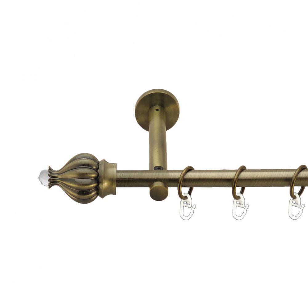 Карниз Orvit Таджа-Кристал металевий однорядний циліндр 16 см гладка труба кільце металеве 16 мм 240 см Антик (7282744)