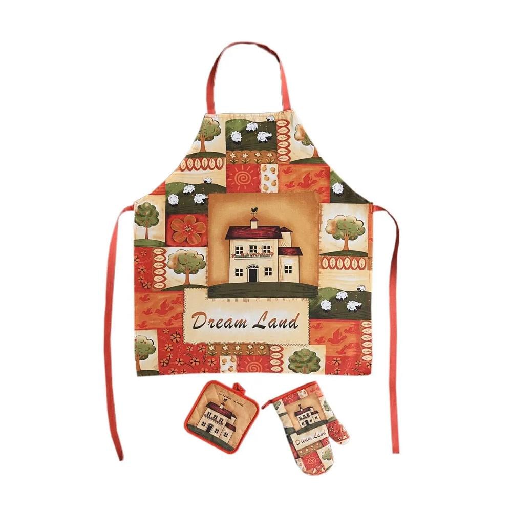 Кухонный набор перчатка/прихватка/фартук 3 пр. (LU000035) Кухонный набор перчатка/прихватка/фартук 3 пр. (LU000035)