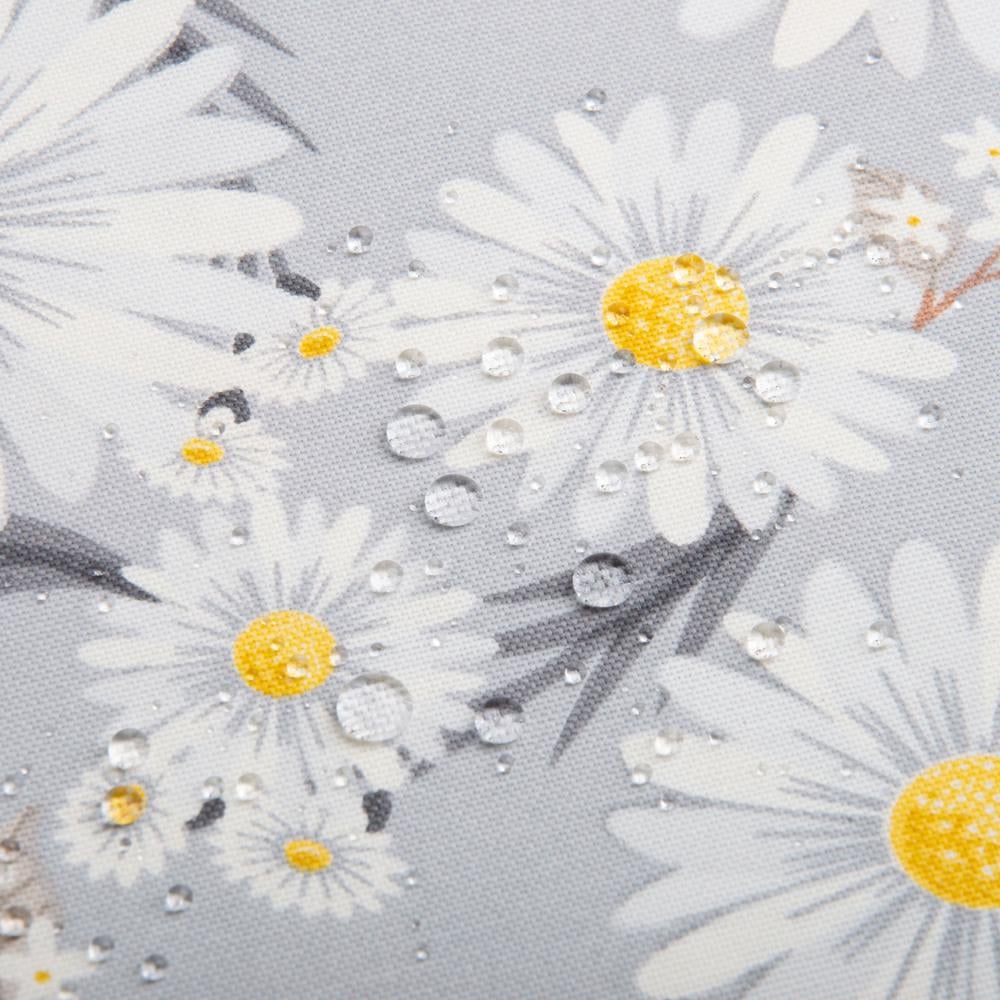 Ткань декоративная Ромашки V-002 с водоотталкивающей пропиткой Серый (25534)