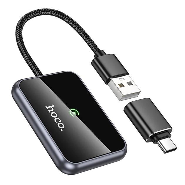 Автомобільний адаптер безпровідний Usb/Type c CarPlay & Android Auto Hoco HU1 (000576921)