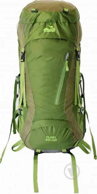 Рюкзак туристический, трекинговый Tramp Floki TRP-046 60 л (50+10 л) облегченный, зеленый