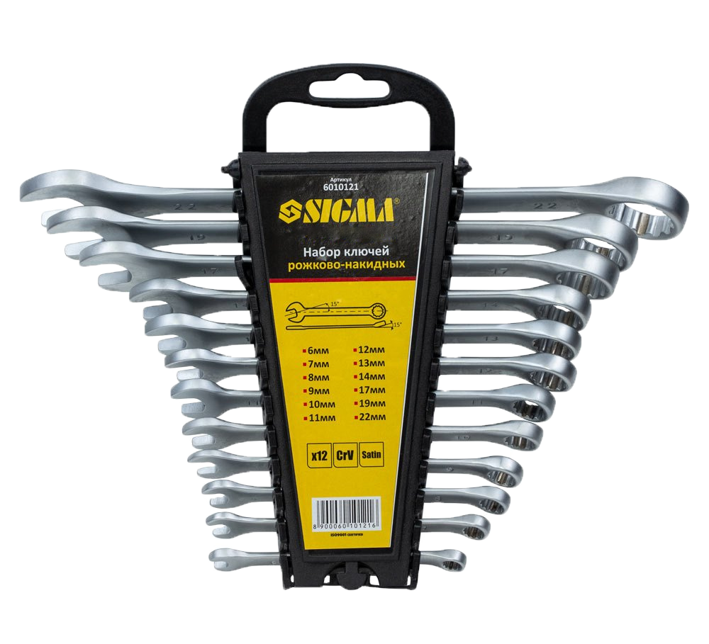 Набор ключей рожково-накидных Sigma CrV 12 ед. (6010121)