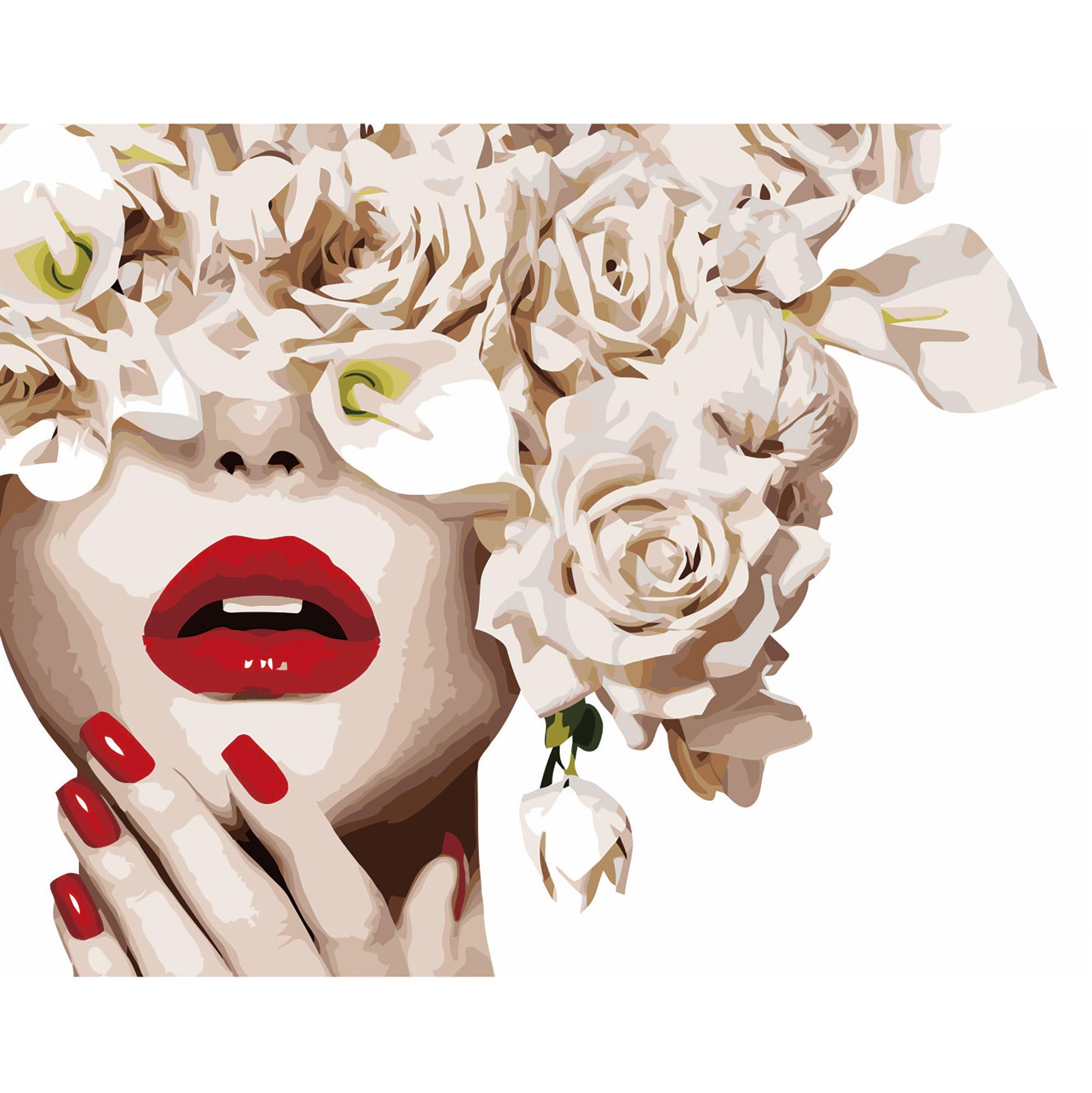 Картина по номерам Strateg Леди-блеск цветы 40x50 см (VA-2655)