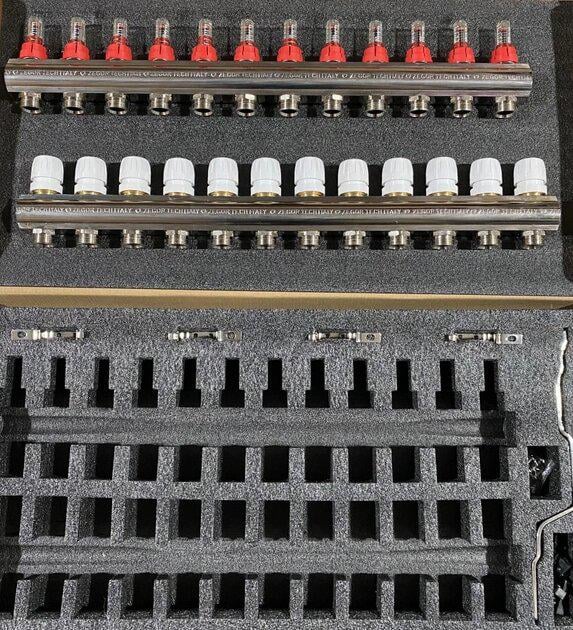 Колекторна група Zegor QS-18111 з витратомірами та євроконусам 1"х3/4" 11 виходів (13449345) - фото 6 Колекторна група Zegor QS-18111 з витратомірами та євроконусам 1"х3/4" 11 виходів (13449345) - фото 6