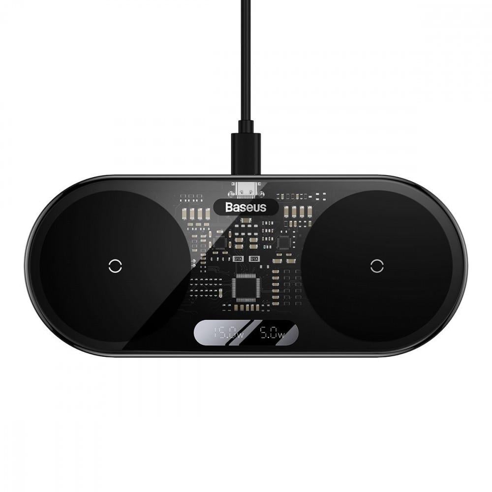 Зарядний пристрій BASEUS Digital LED Display 2в1 20 W Black