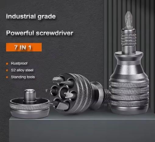 Викрутка комбінована 7в1 з алюмінієвого сплаву для хвостовика 1/4" (660768-1) - фото 7 Викрутка комбінована 7в1 з алюмінієвого сплаву для хвостовика 1/4" (660768-1) - фото 7