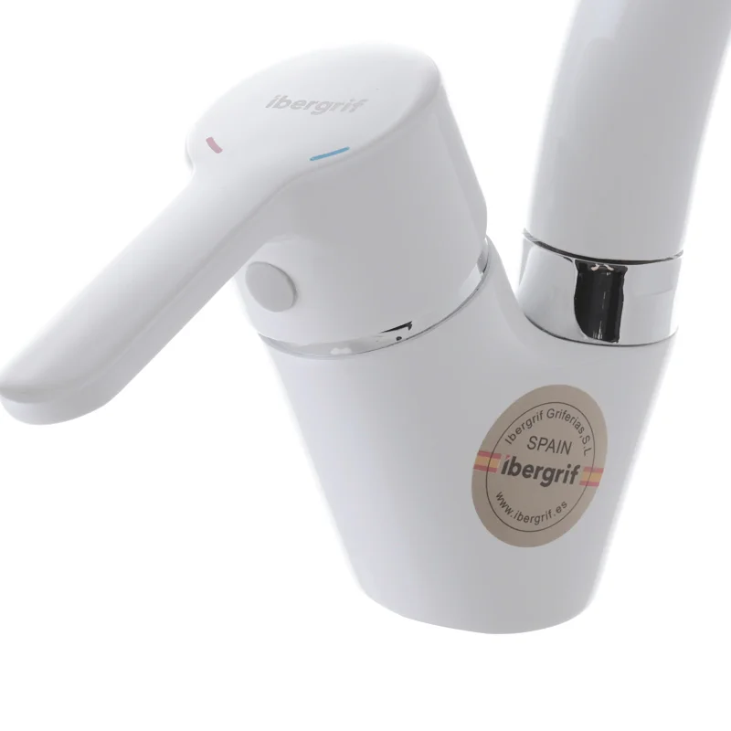 Смеситель для кухни Ibergrif SQUARE M14822W из латуни Белый